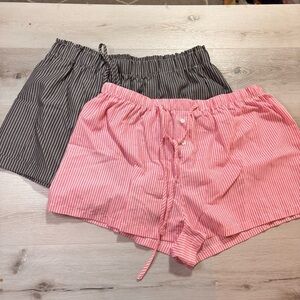 SHEIN Boxer Style Drawstring Striped Shorts, Set of 2, Size 3xL